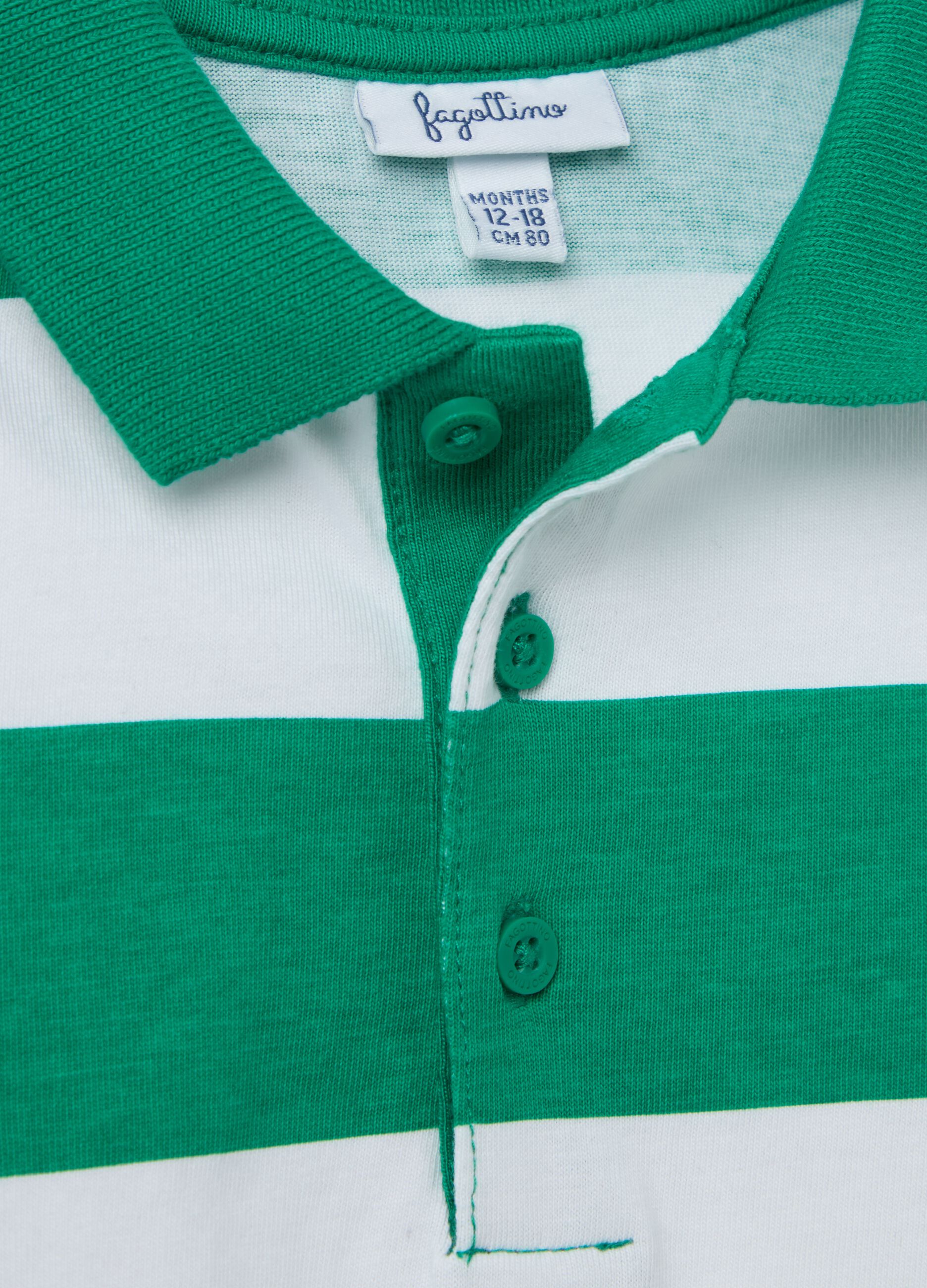 Polo maniche lunghe in cotone a righe 