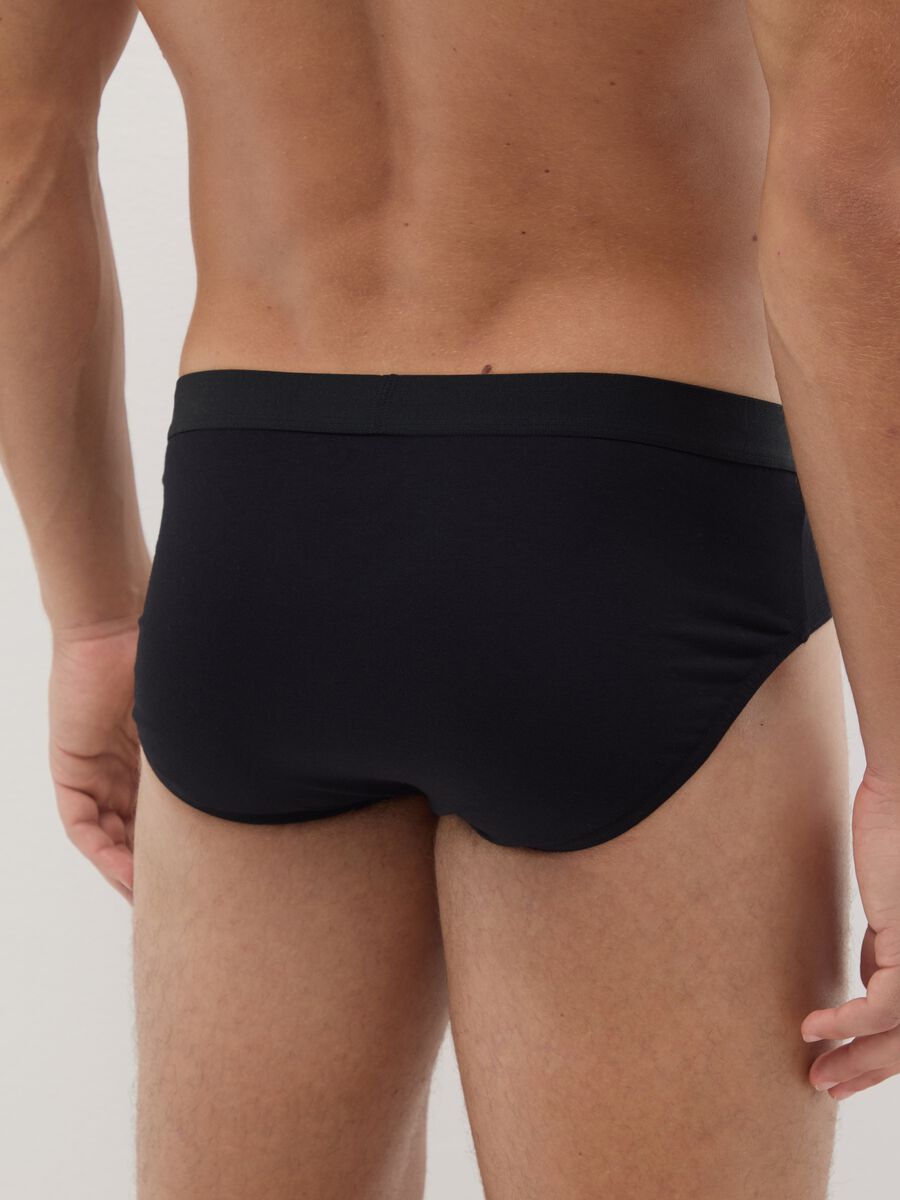 Black Cotton Regular Fit Briefs Set_2