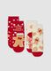 2-pack multicolour Christmas-themed short socks in stretch organic cotton_0