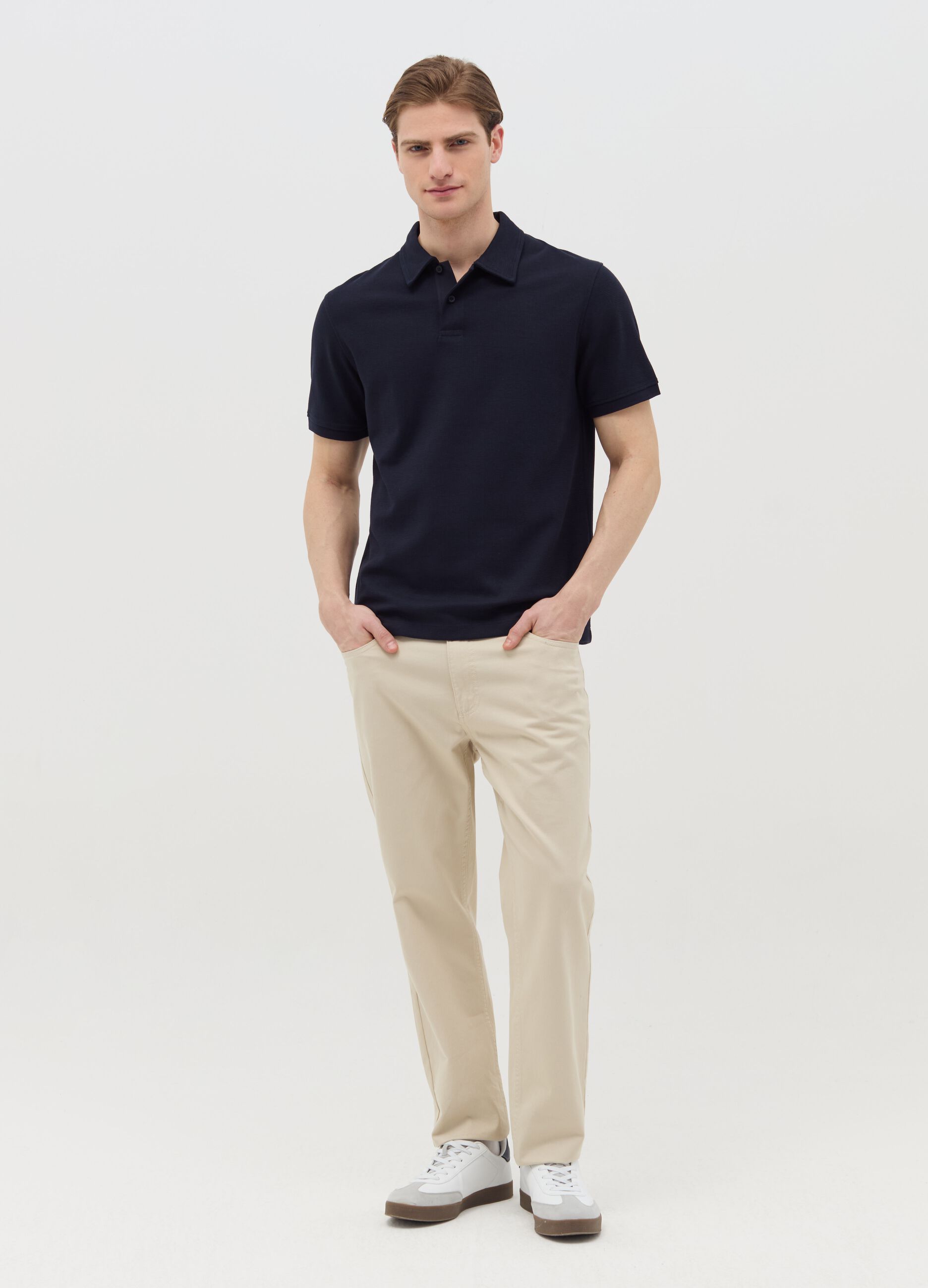 Polo regular fit in jersey