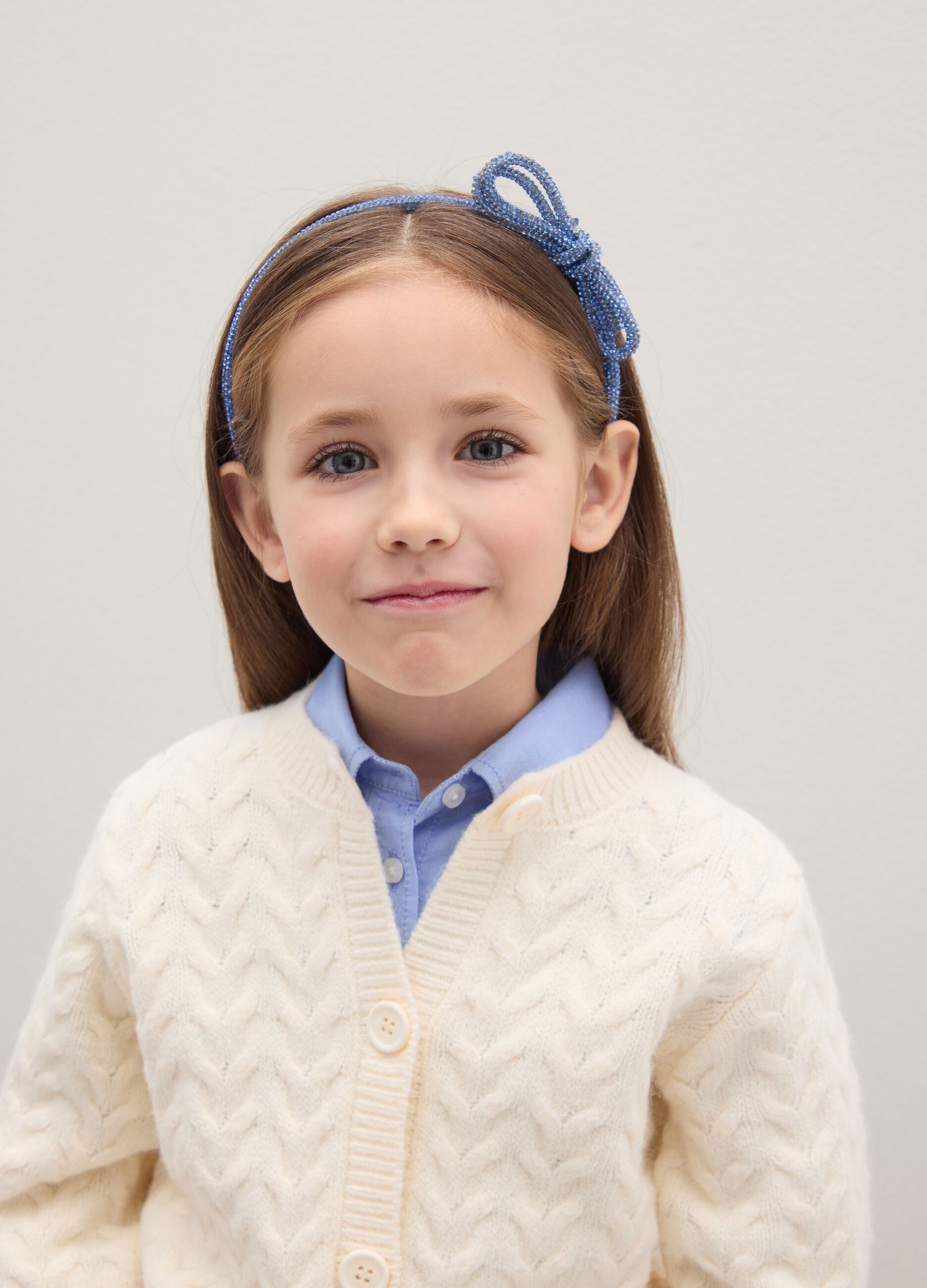 Blue Girl's Headband with Bow