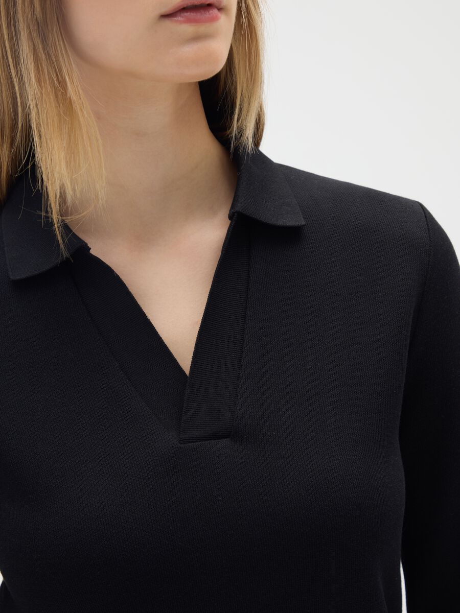 Black Long Sleeve Polo_3