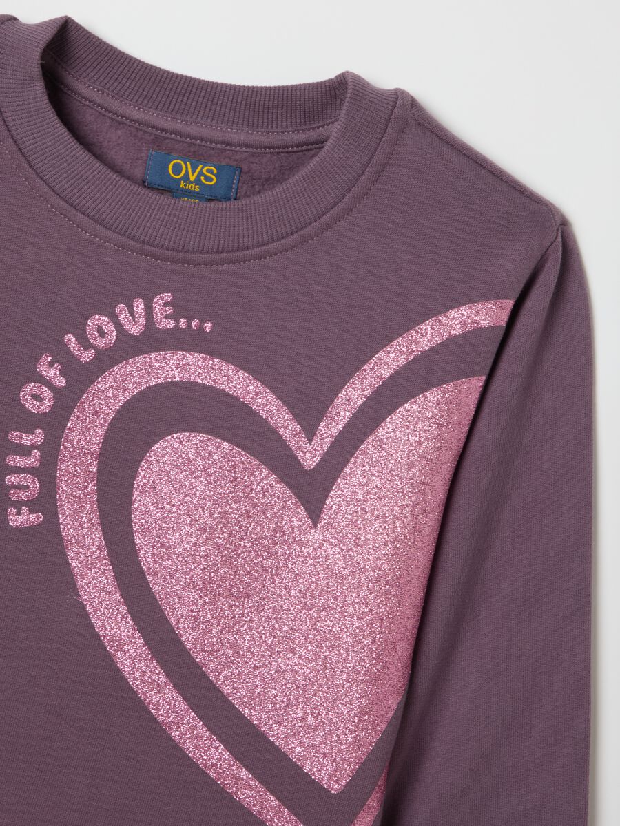 Girls' violet regular fit pure cotton sweatshirt_2