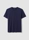 Blue pure cotton crew-neck T-shirt, regular fit_4