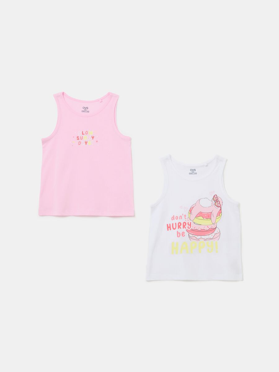 Two-pack cotton tank tops with print_0