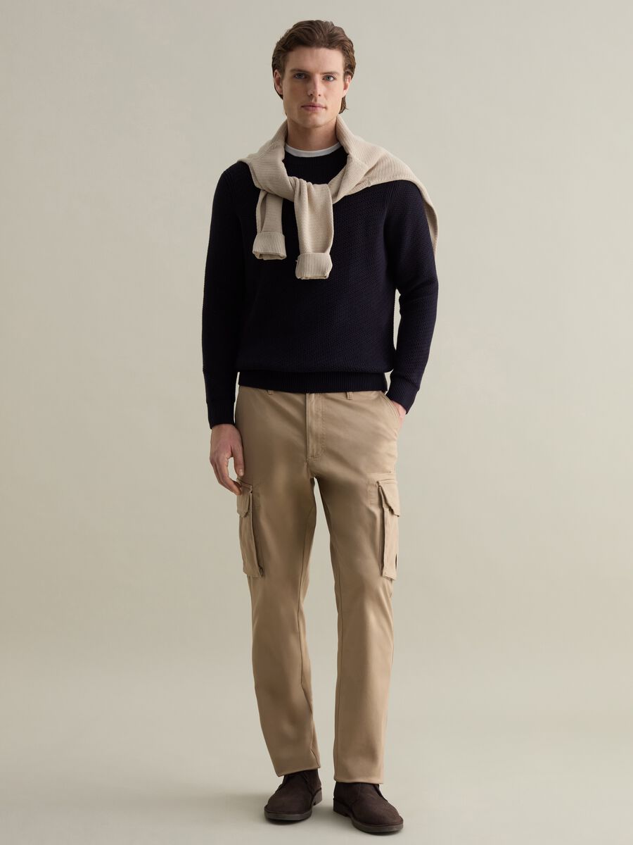 Cargo trousers in stretch cotton_0