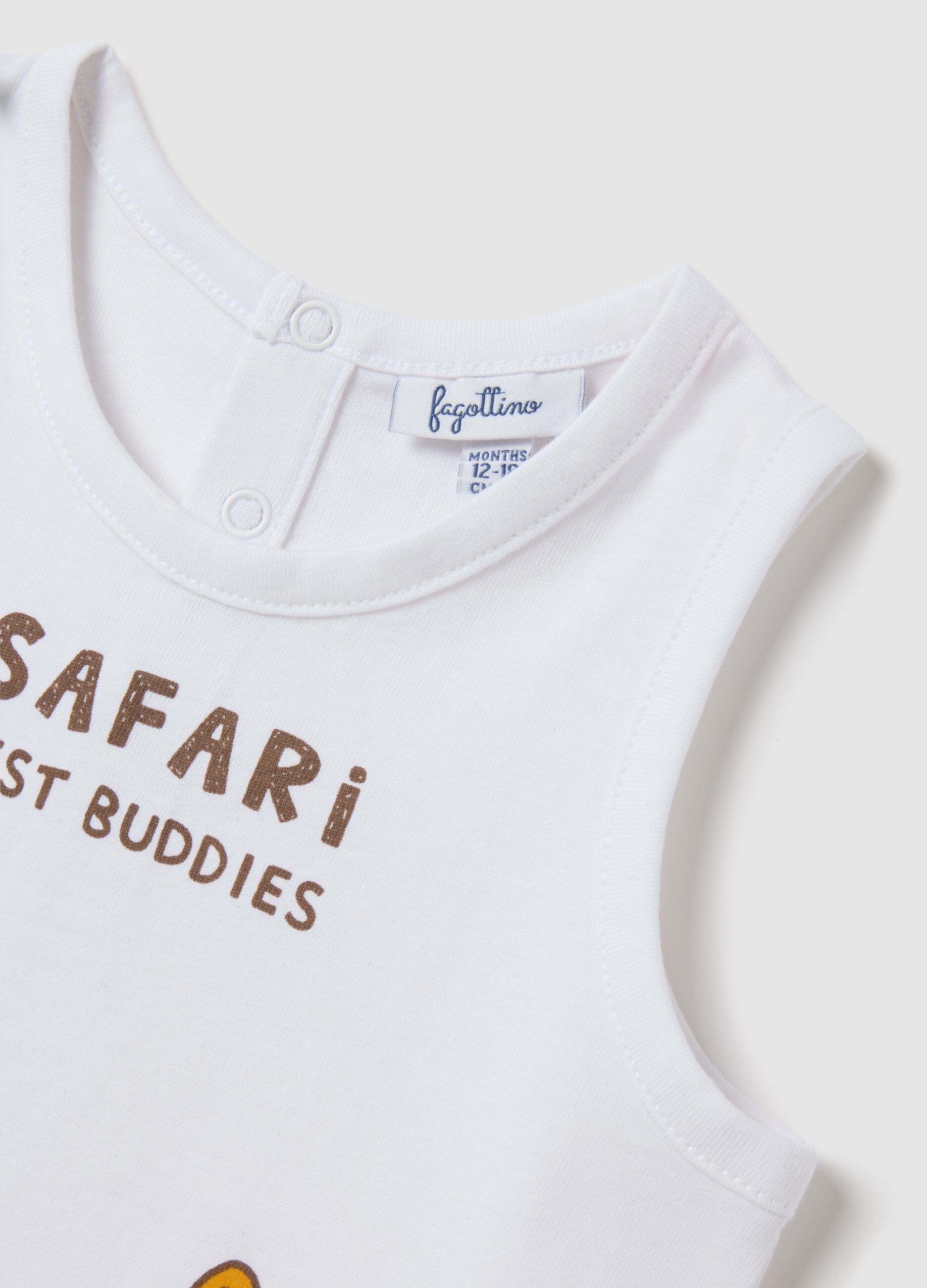 White tank top with safari print by Fagottino