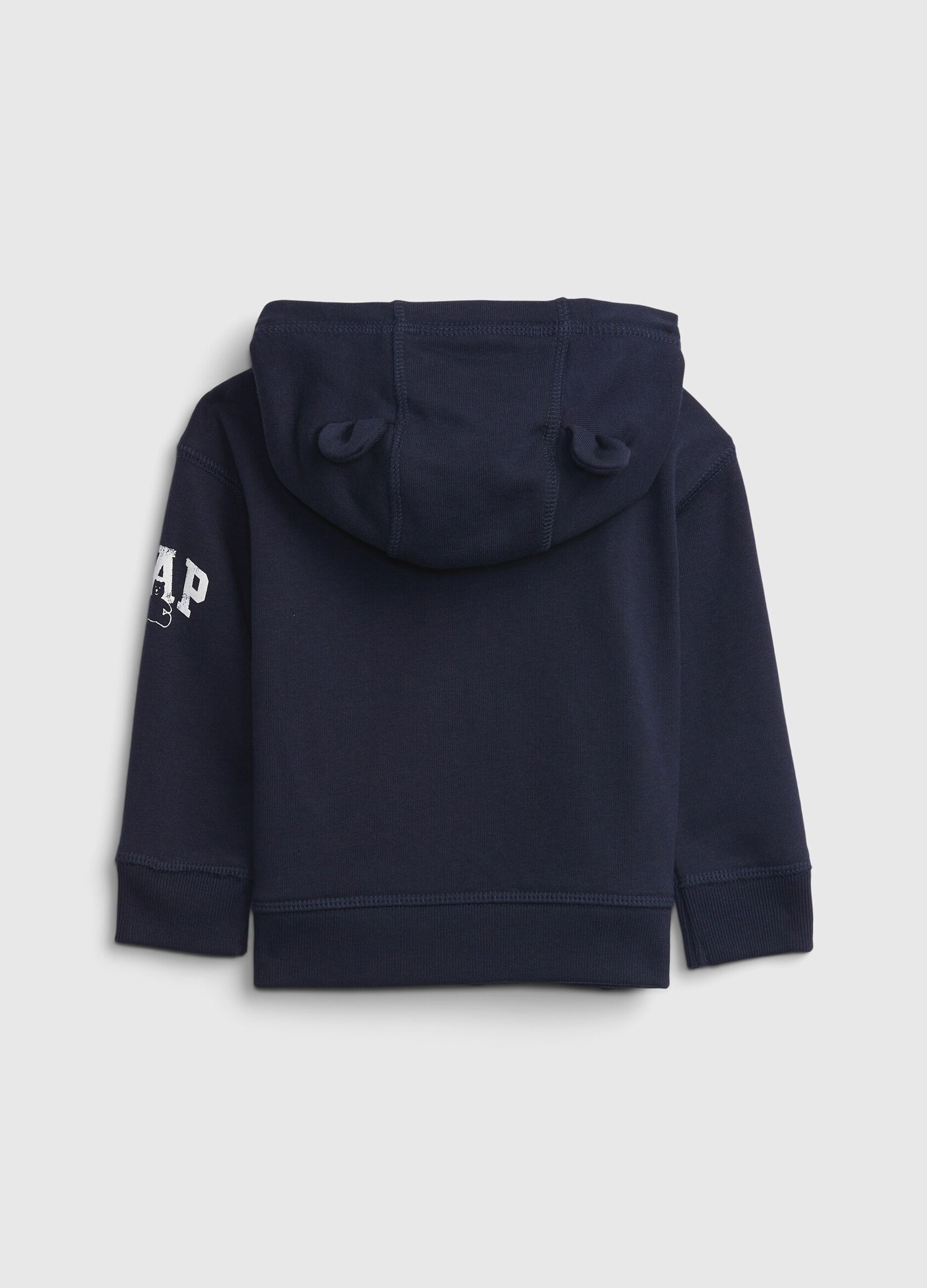 Full-zip hoodie with logo patch