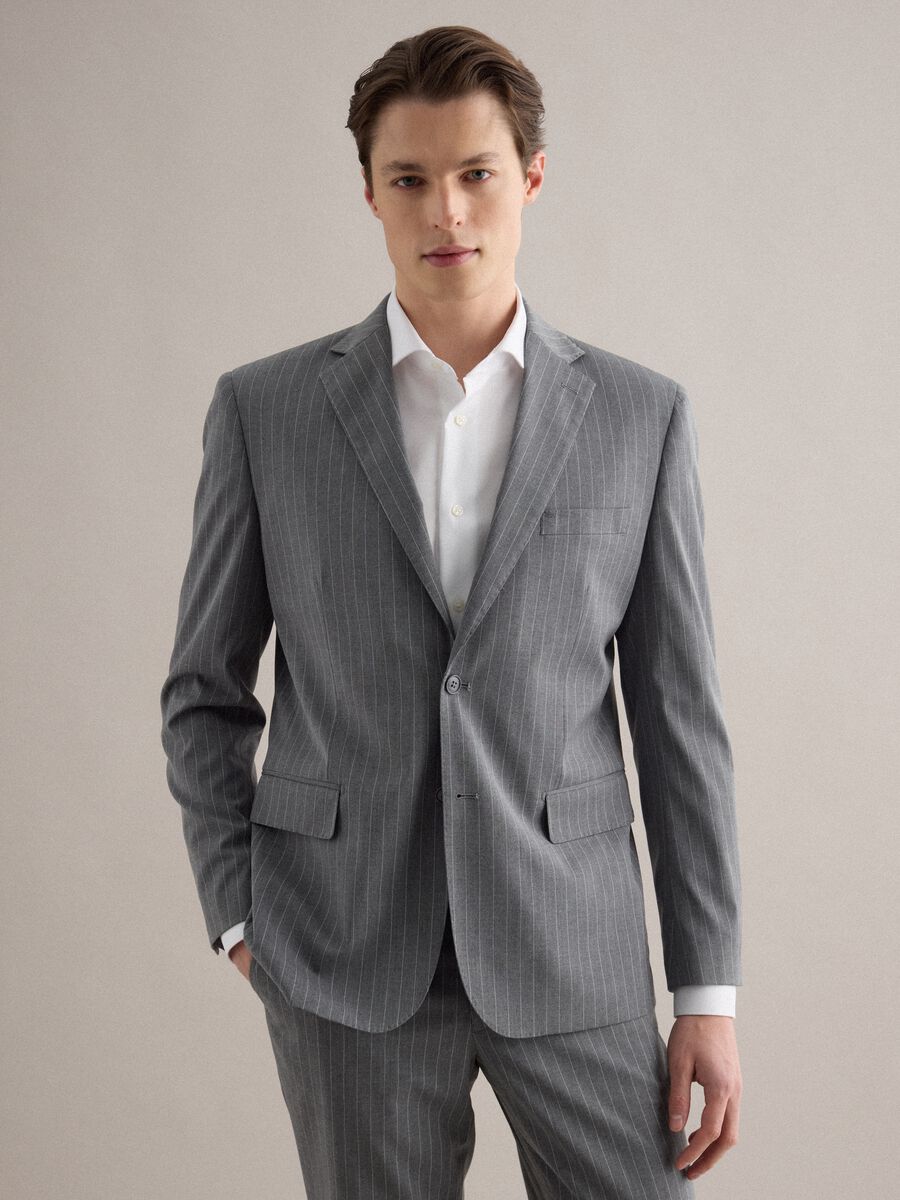 Completo gessato grigio regular fit_1