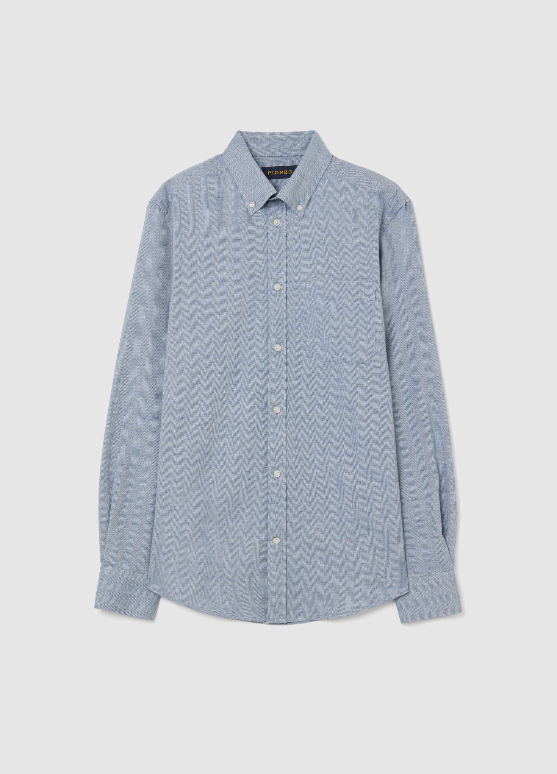Blue pure cotton shirt regular fit