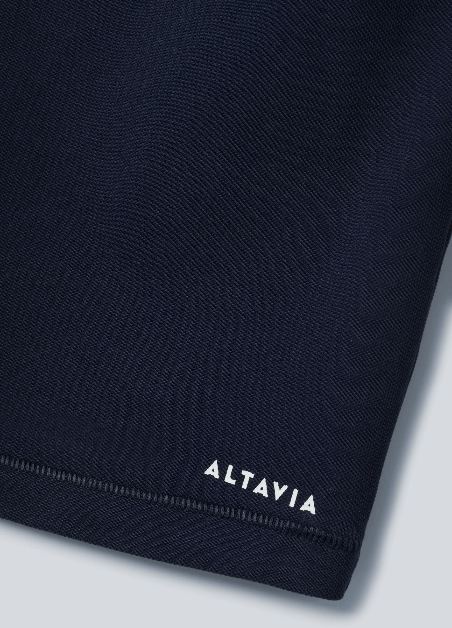 Blue sleeveless ALTAVIA COURT polo in stretch cotton with classic collar