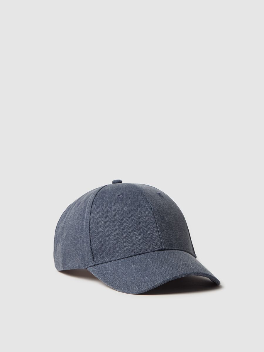 Baseball cap with herringbone weave_0
