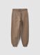 Pantaloni jogger beige in cotone organico_0