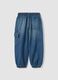 Light blue denim joggers in cotton-viscose blend with cargo pockets, relaxed fit_1