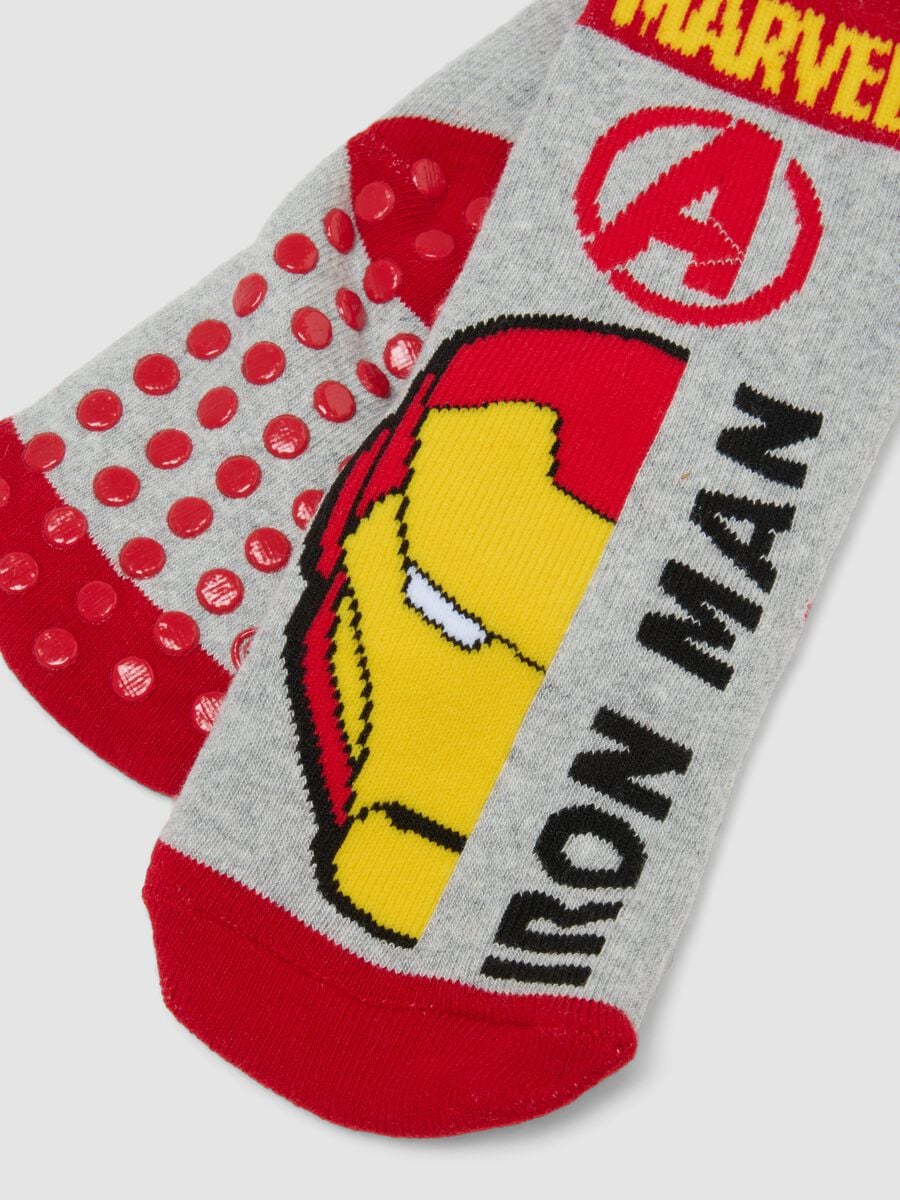 2-pack of short non-slip organic stretch cotton socks with The Avengers print_2