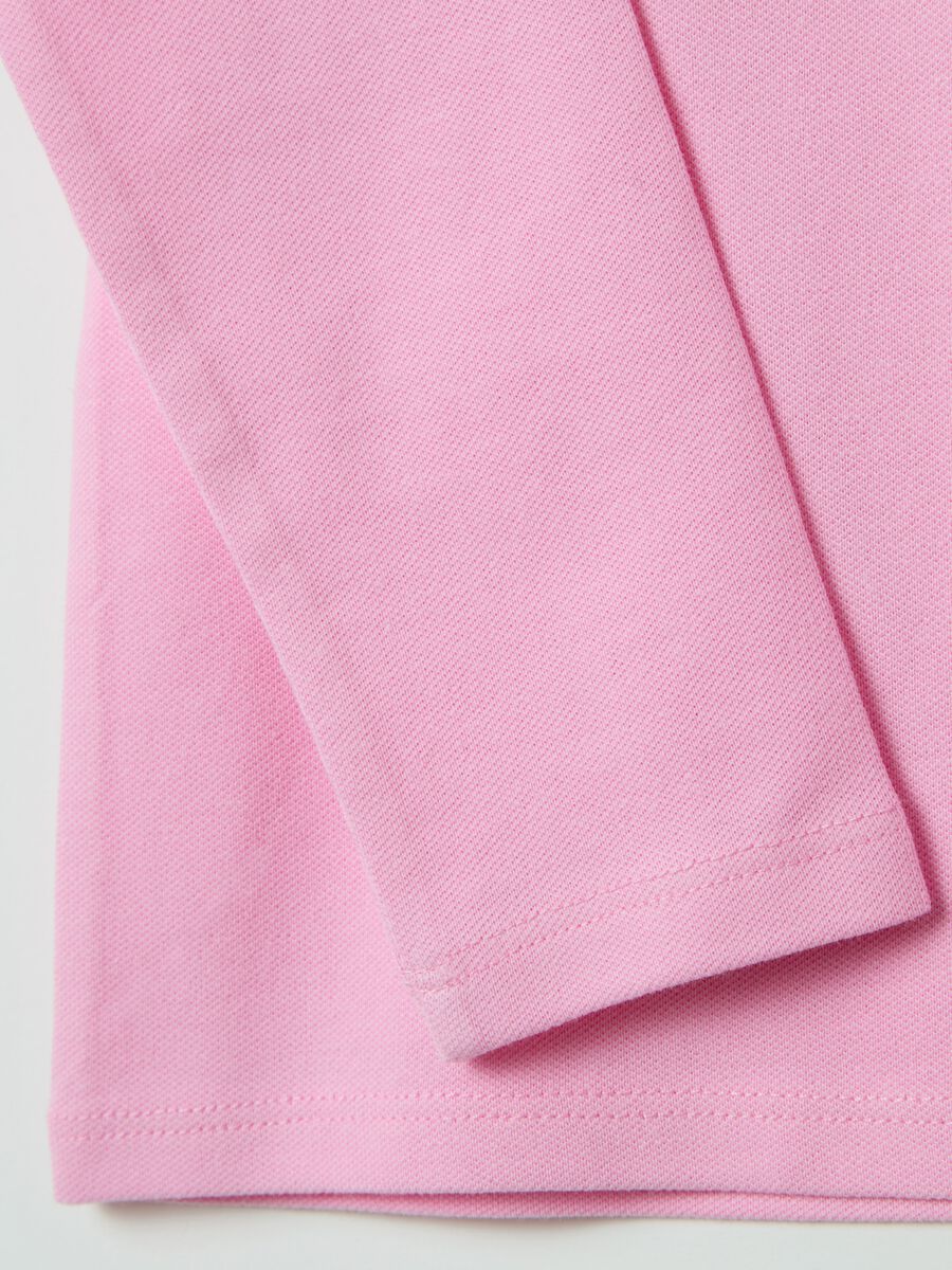 Long-sleeved polo shirt with glitter buttons_3