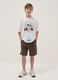 Brown pure cotton shorts with elasticated waistband_0