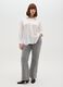 White long-sleeve regular fit blouse with classic collar_1
