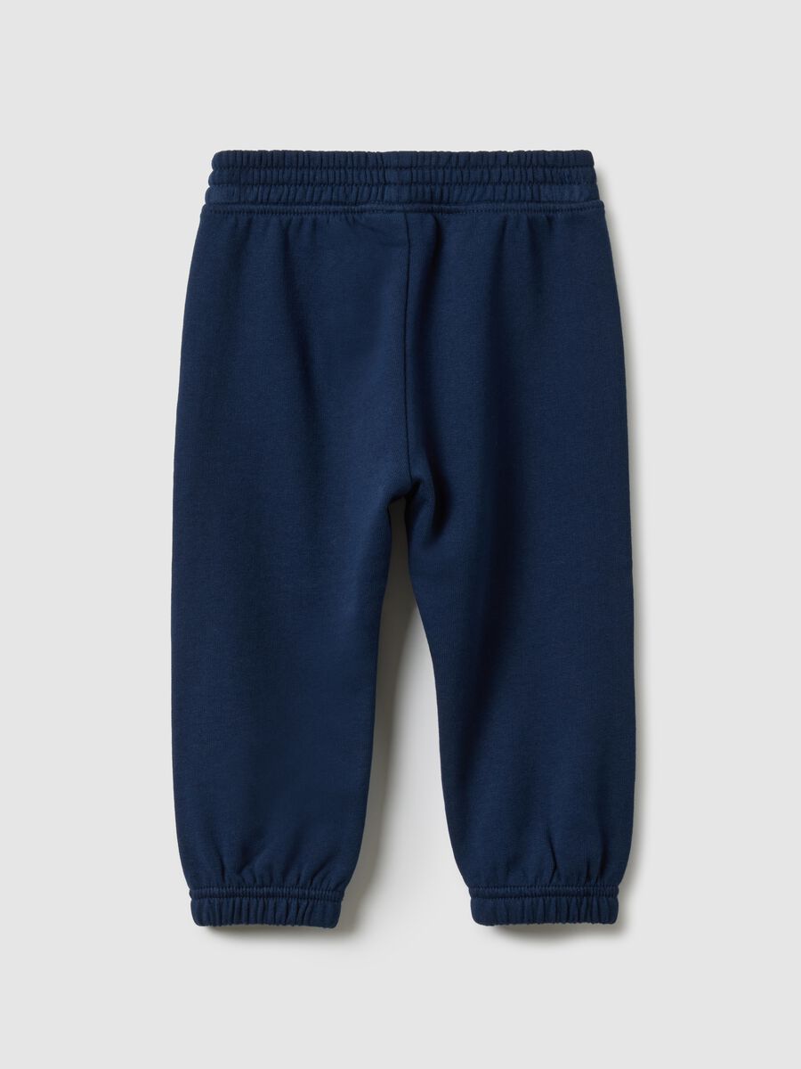 Girl's Blue Cotton Jogger Trousers with Regular Fit_1