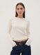 White cable-knit crew-neck jumper, regular fit_0
