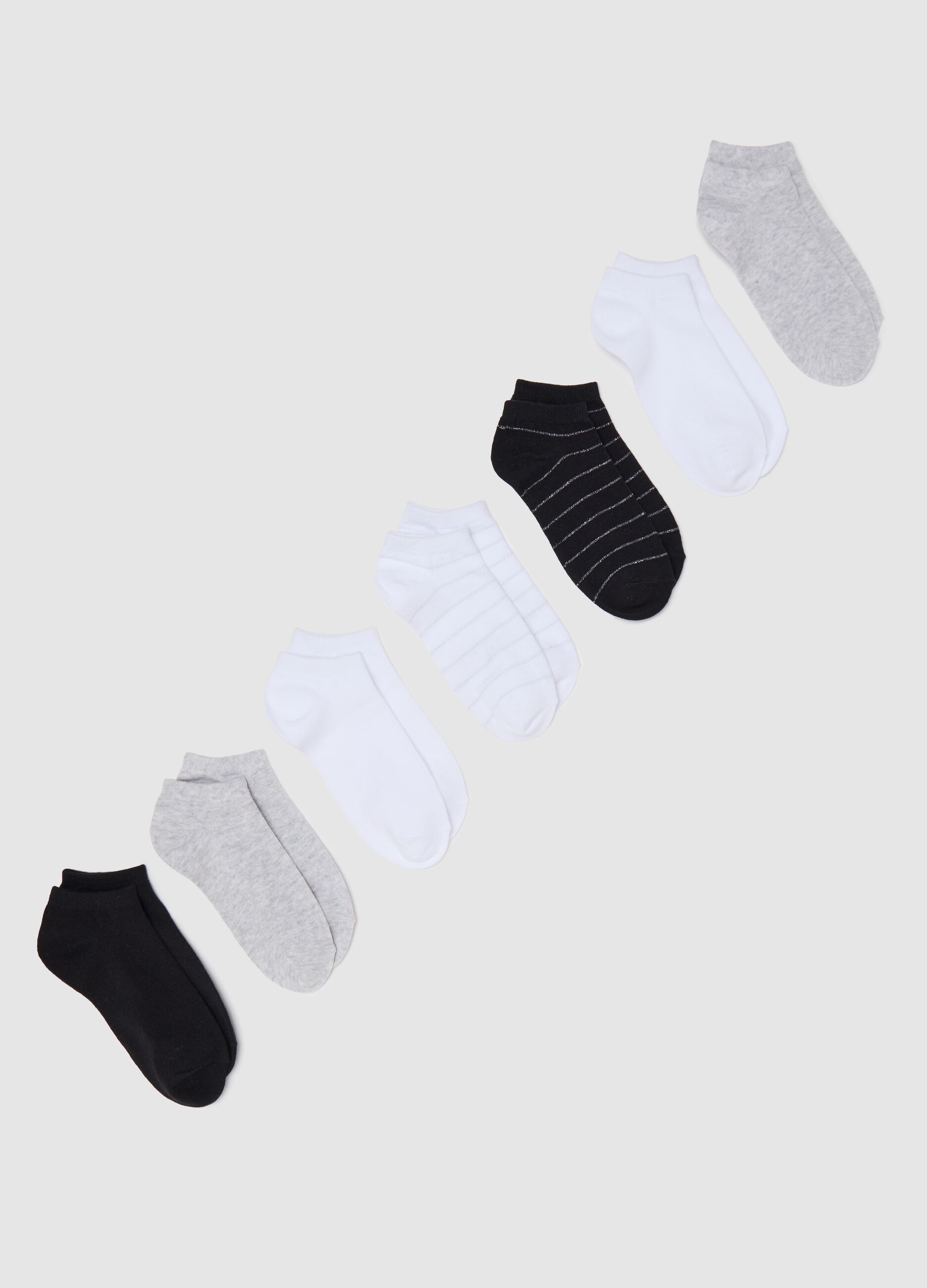 Ovs white and black stretch cotton multipack socks