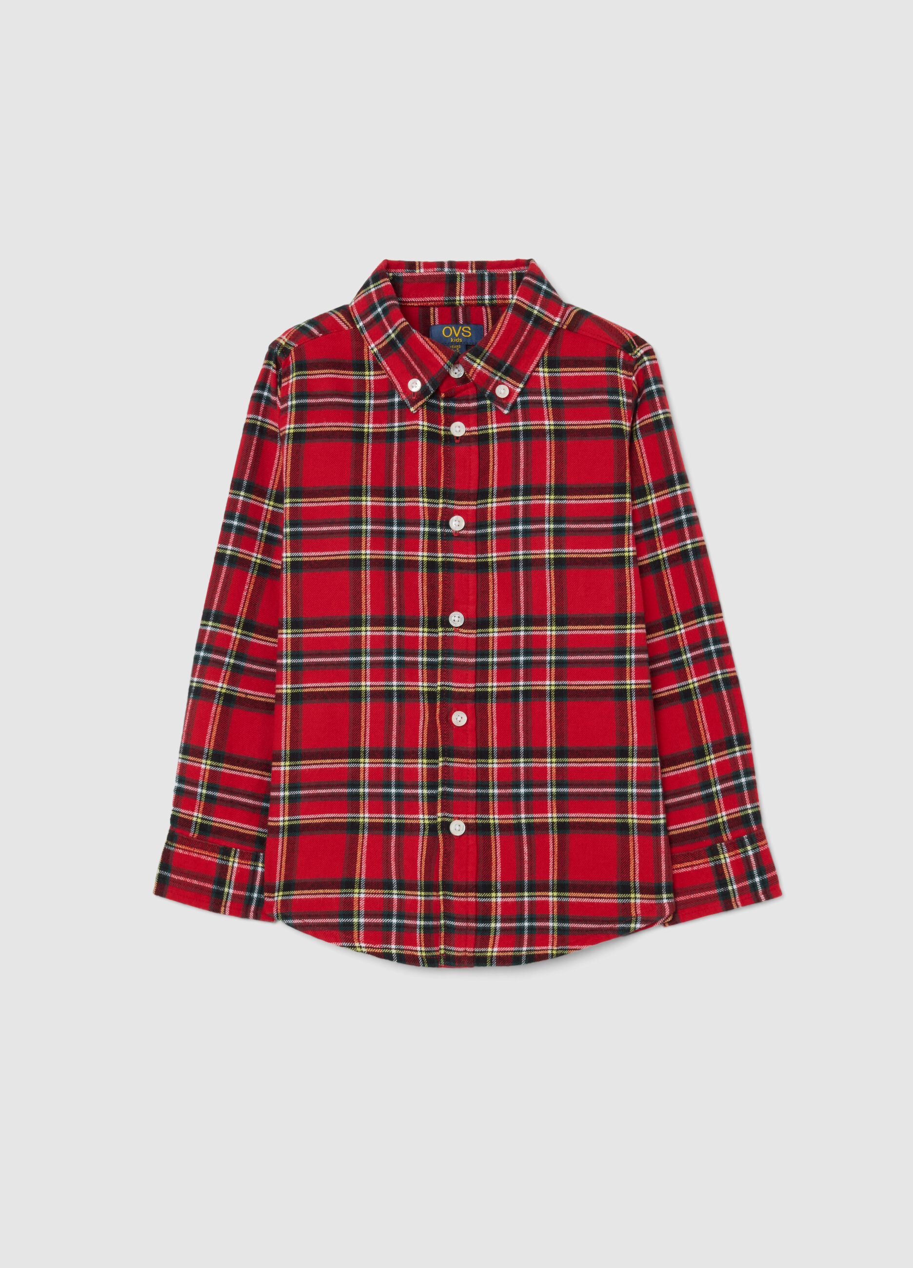 Multicolour check cotton children's shirt regular fit