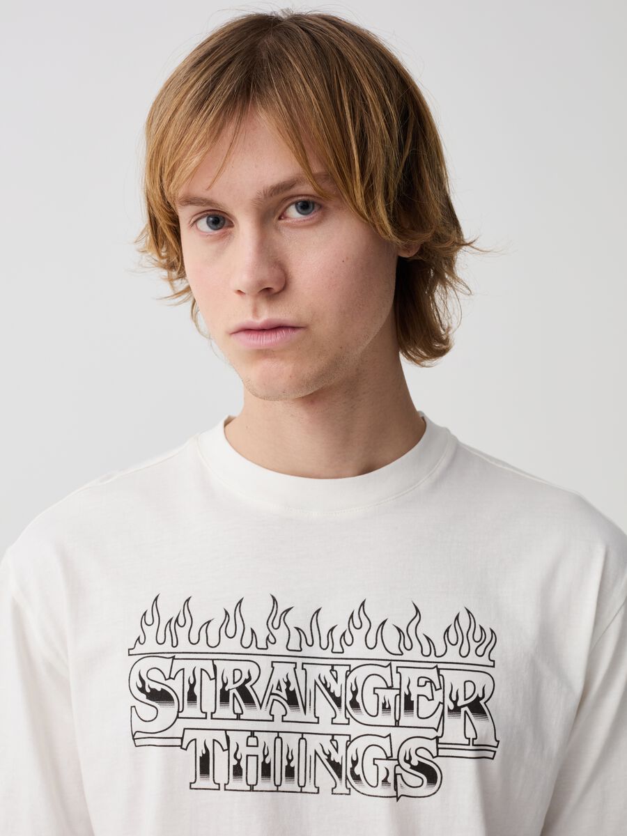Tie-dye T-shirt with Stranger Things print_1
