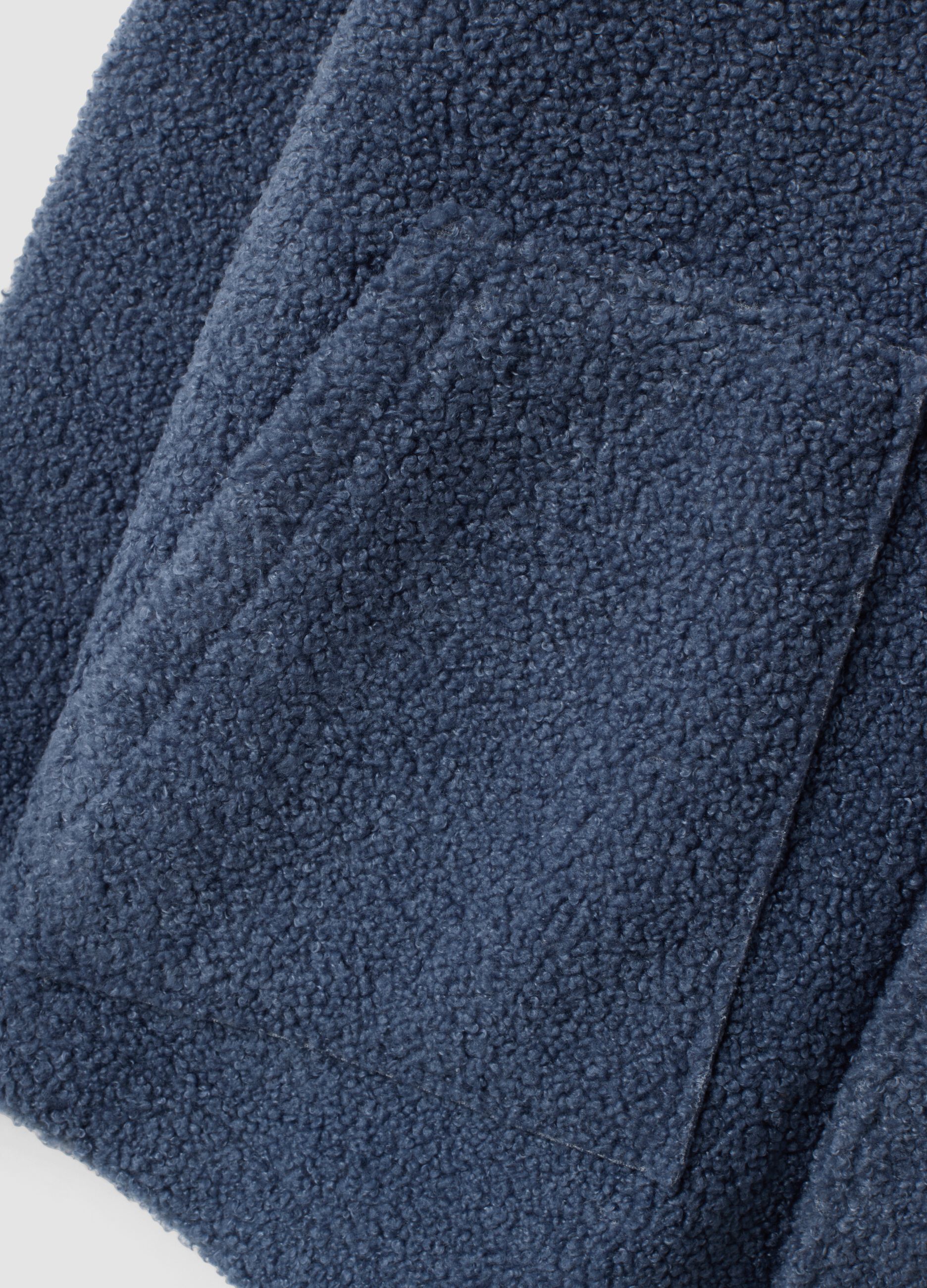 Blue sherpa shacket with buttons, relaxed fit &ndash; ALTAVIA STUDIO