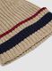 Beige ribbed viscose and wool blend beanie_1