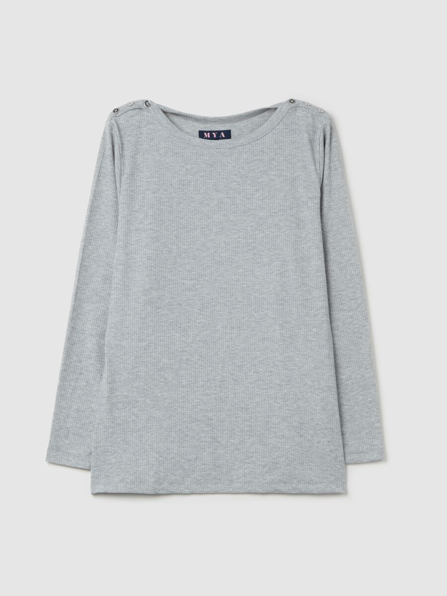 Curvy ribbed T-shirt in lurex_4