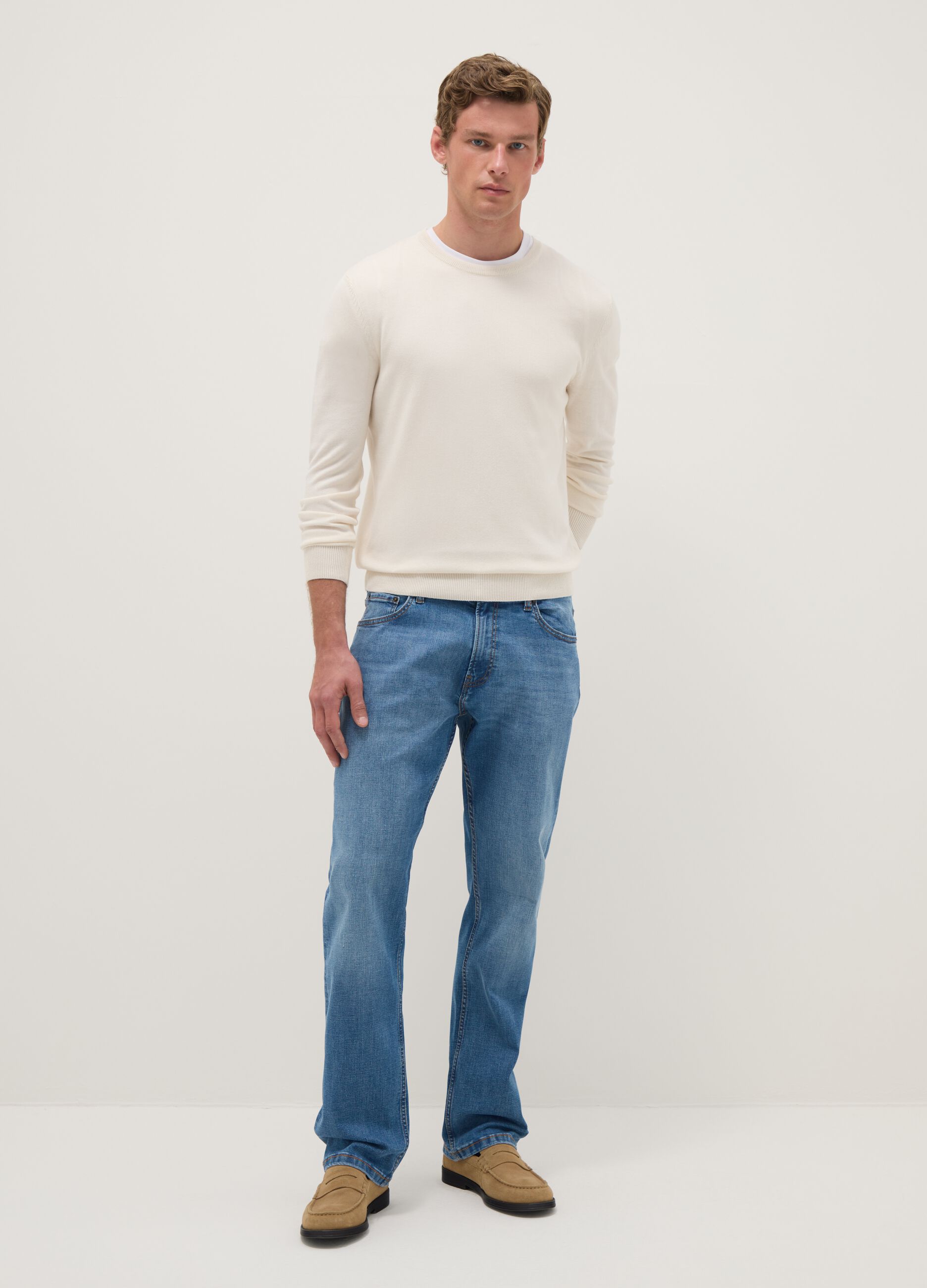 Comfort Fit Stretch Cotton Blue Jeans