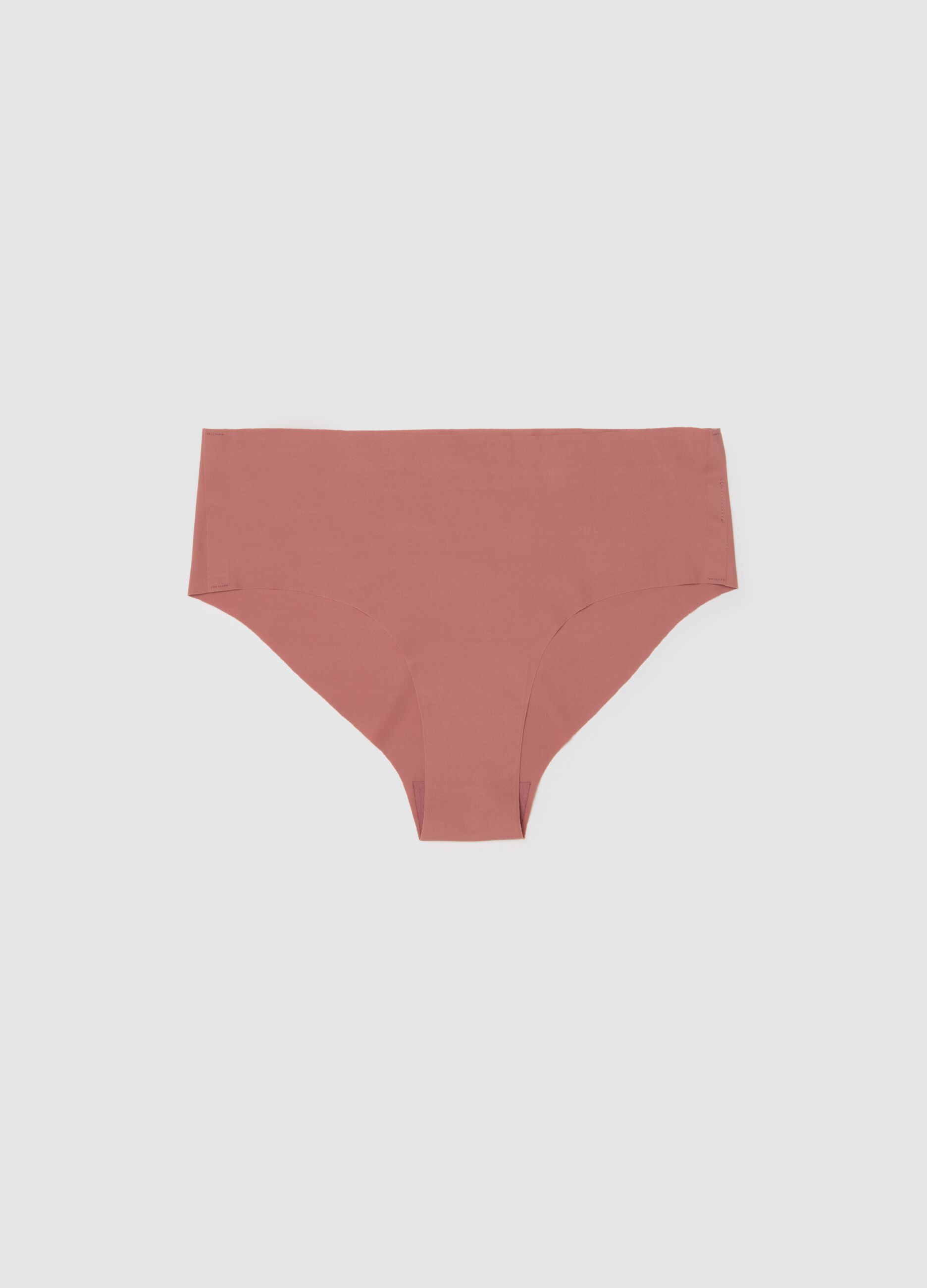 High-waist briefs in pink stretch fabric