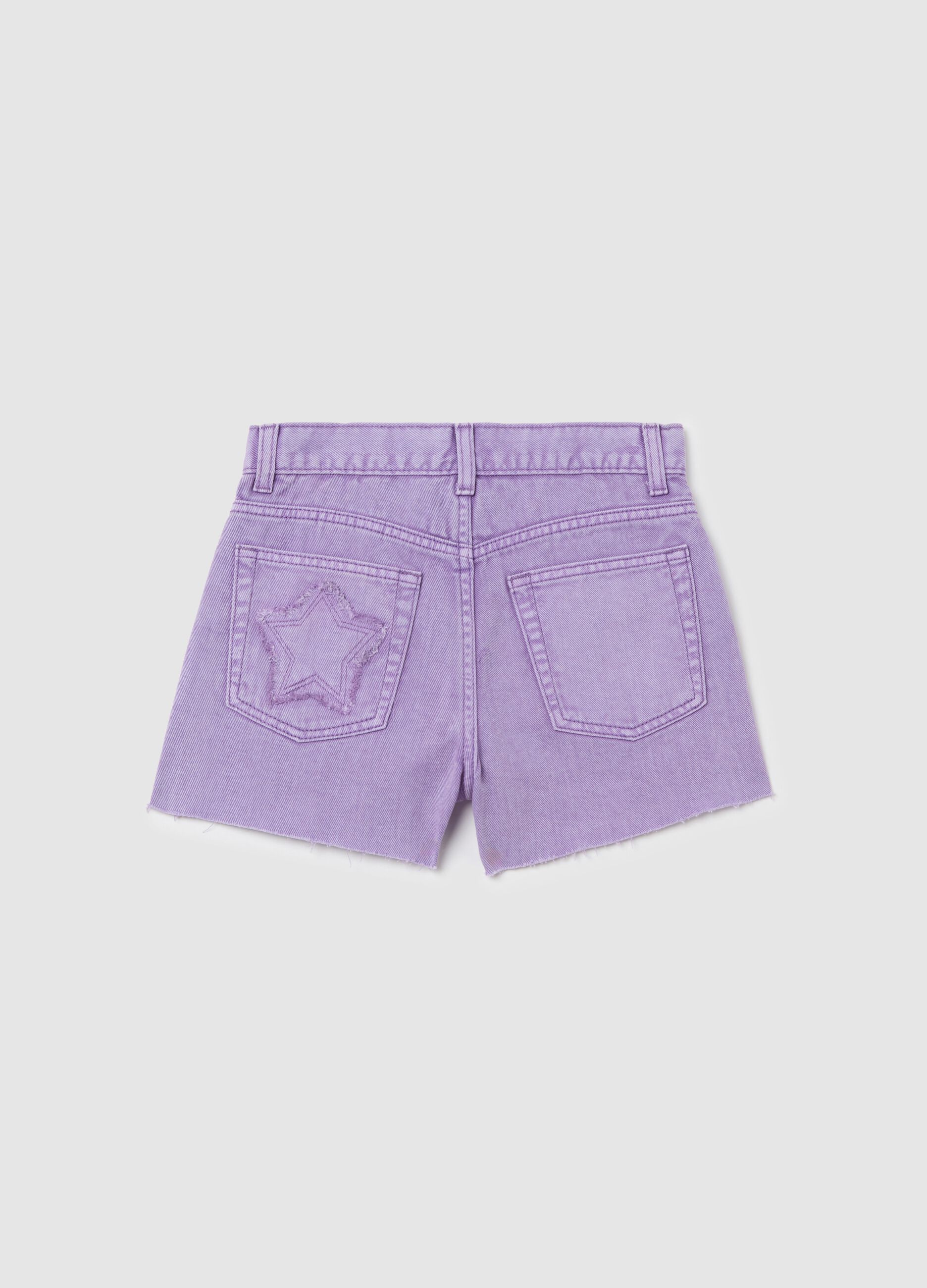 OVS Kids Pure Cotton Regular Purple Shorts