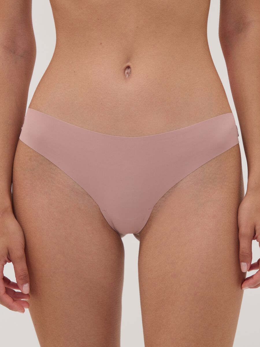 Pink Brazilian knickers in stretchy microfibre with lace_1