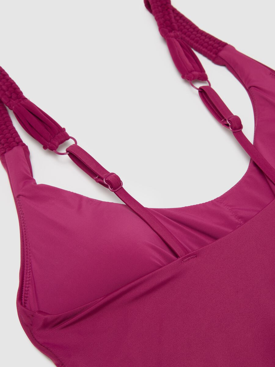 Women's purple stretch fabric swimsuit_5