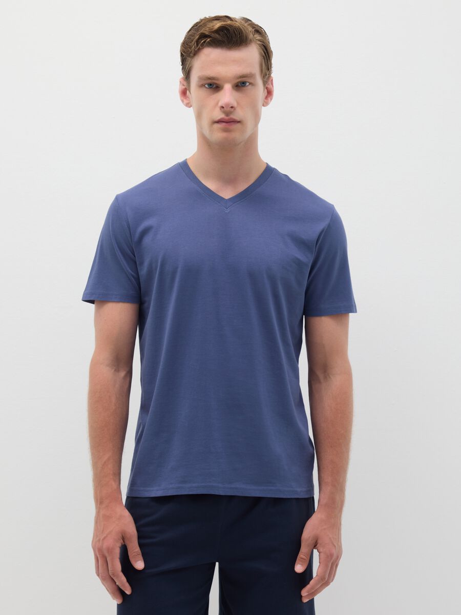 Blue pure cotton regular fit pyjama_1