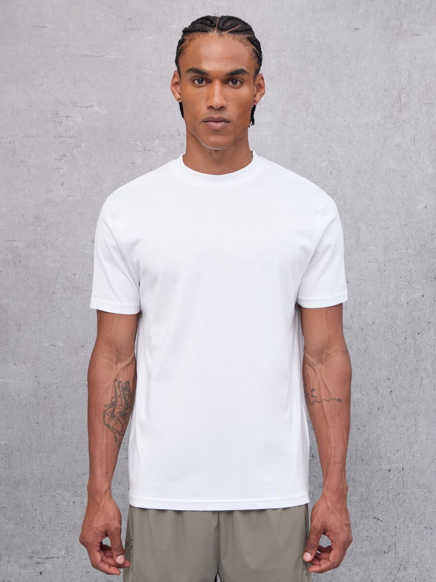 White Regular Fit Branded T-shirt_1