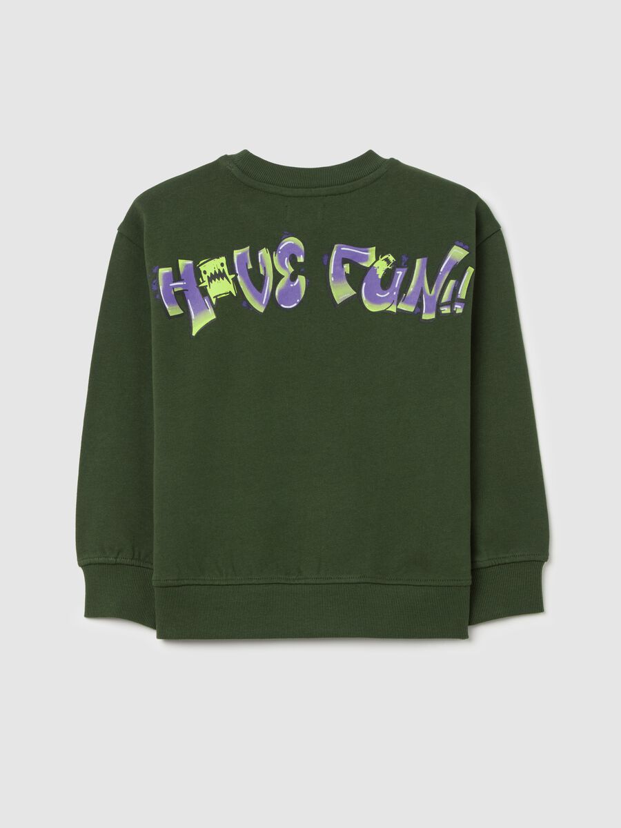 French terry sweatshirt with monster embroidery_1