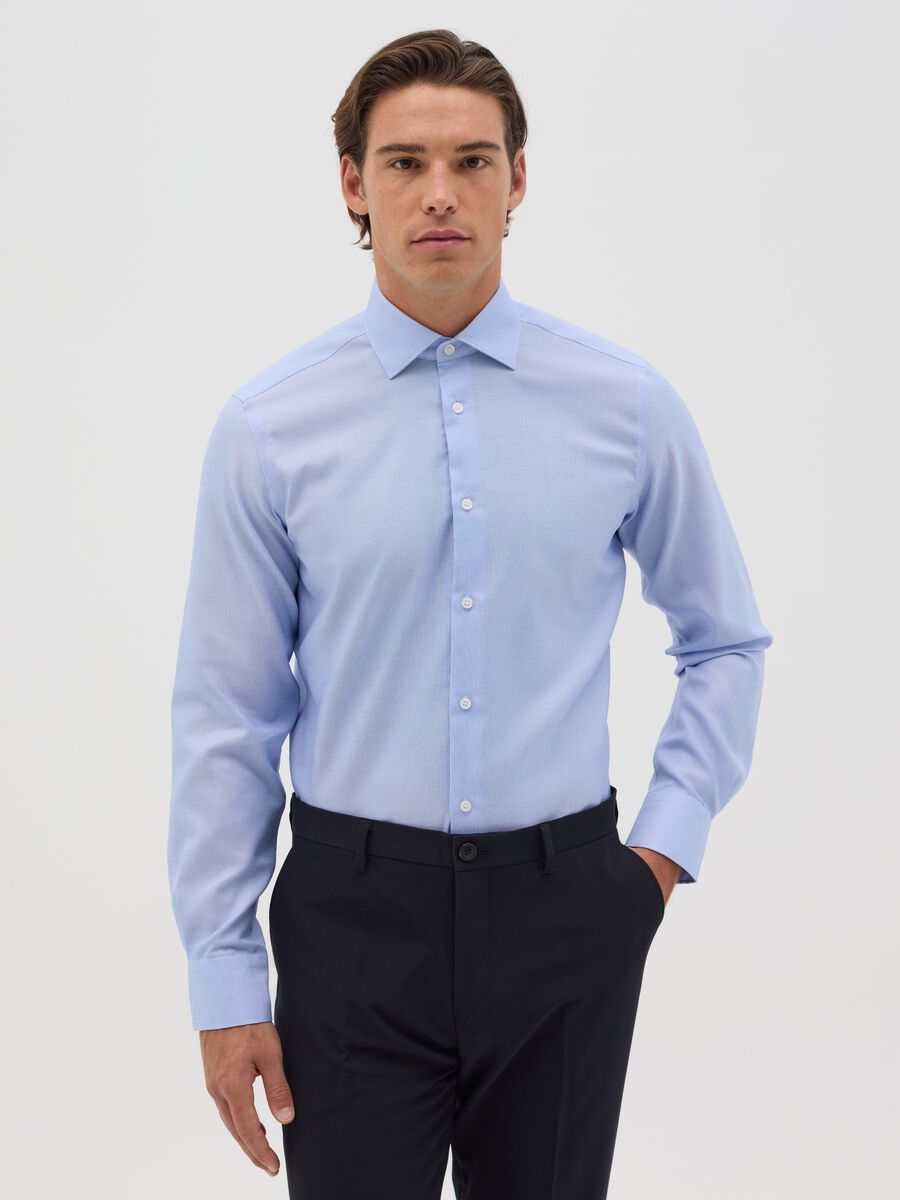 Light blue easy-iron slim-fit shirt_0