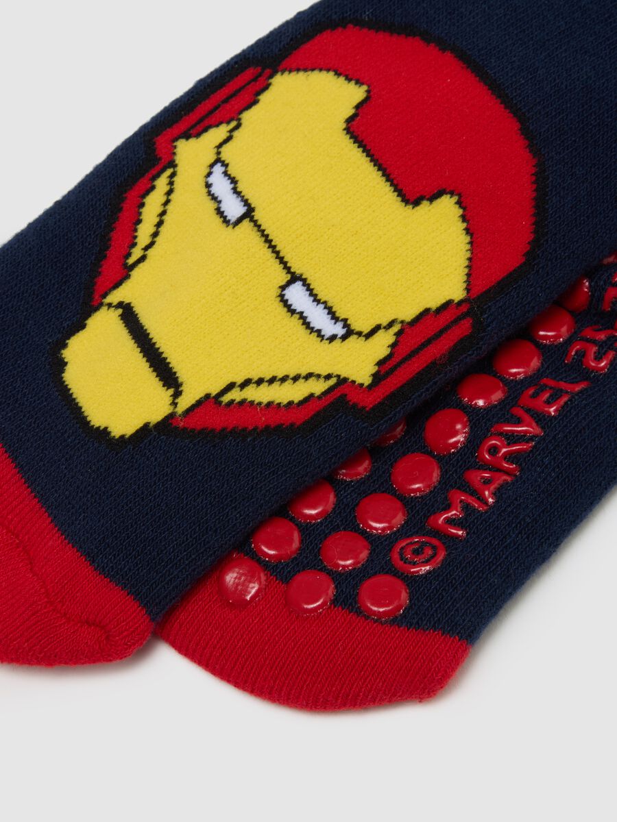 Kids' multicolour Iron Man non-slip cotton socks_0