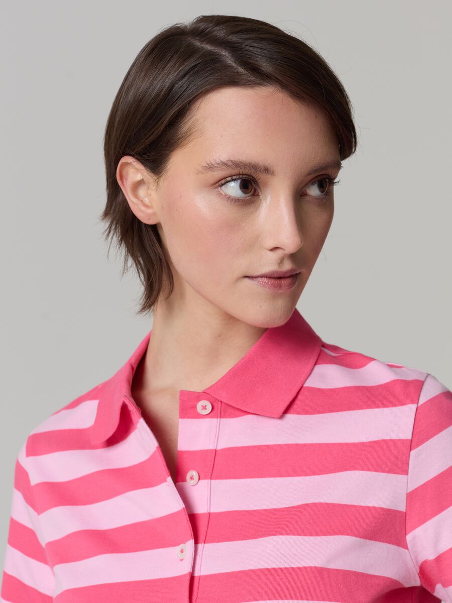 Striped cotton polo shirt_0