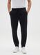 Black fleece trousers regular fit with elastic waistband_1