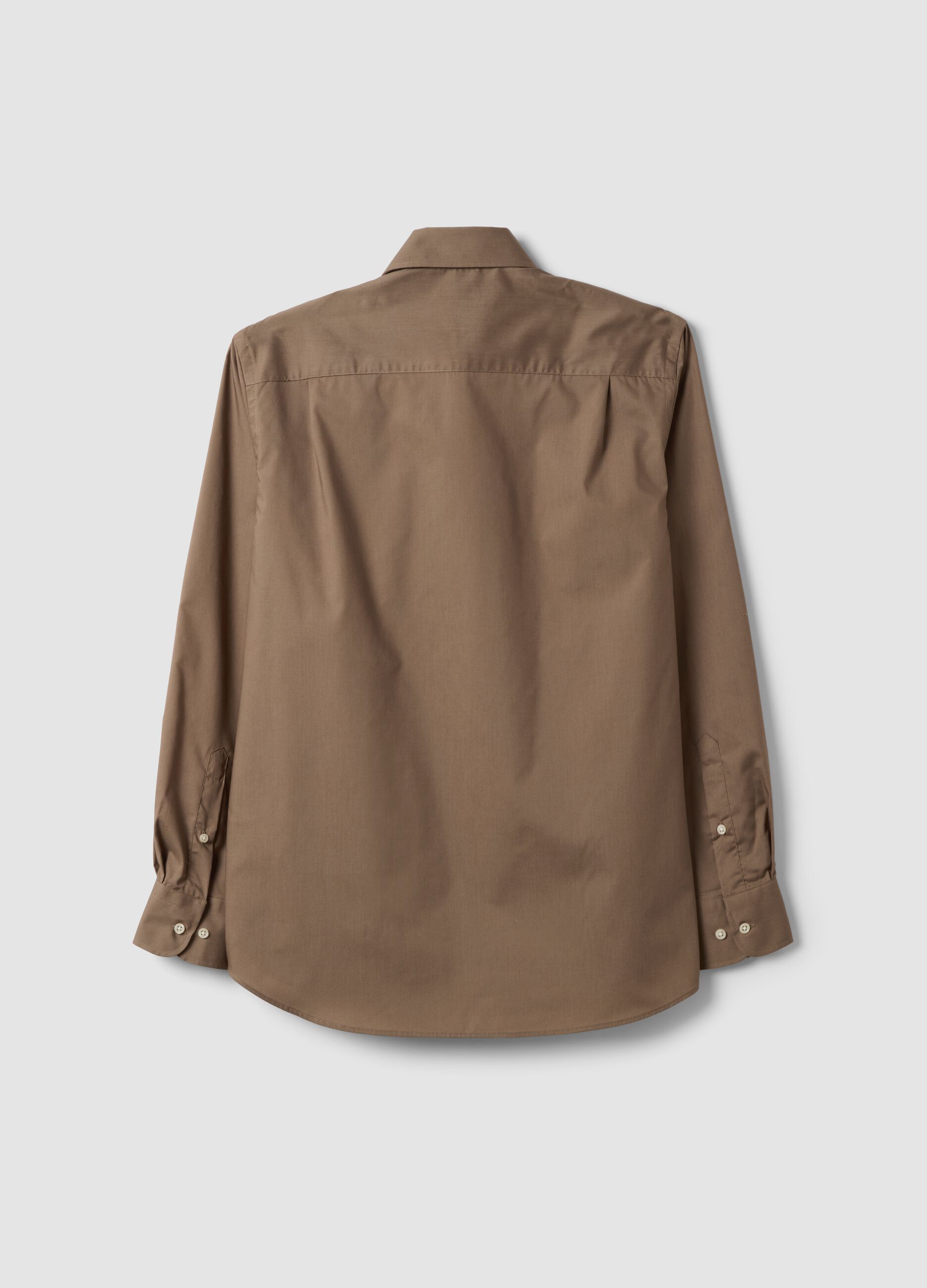 Camicia marrone regular fit con collo button-down easy iron