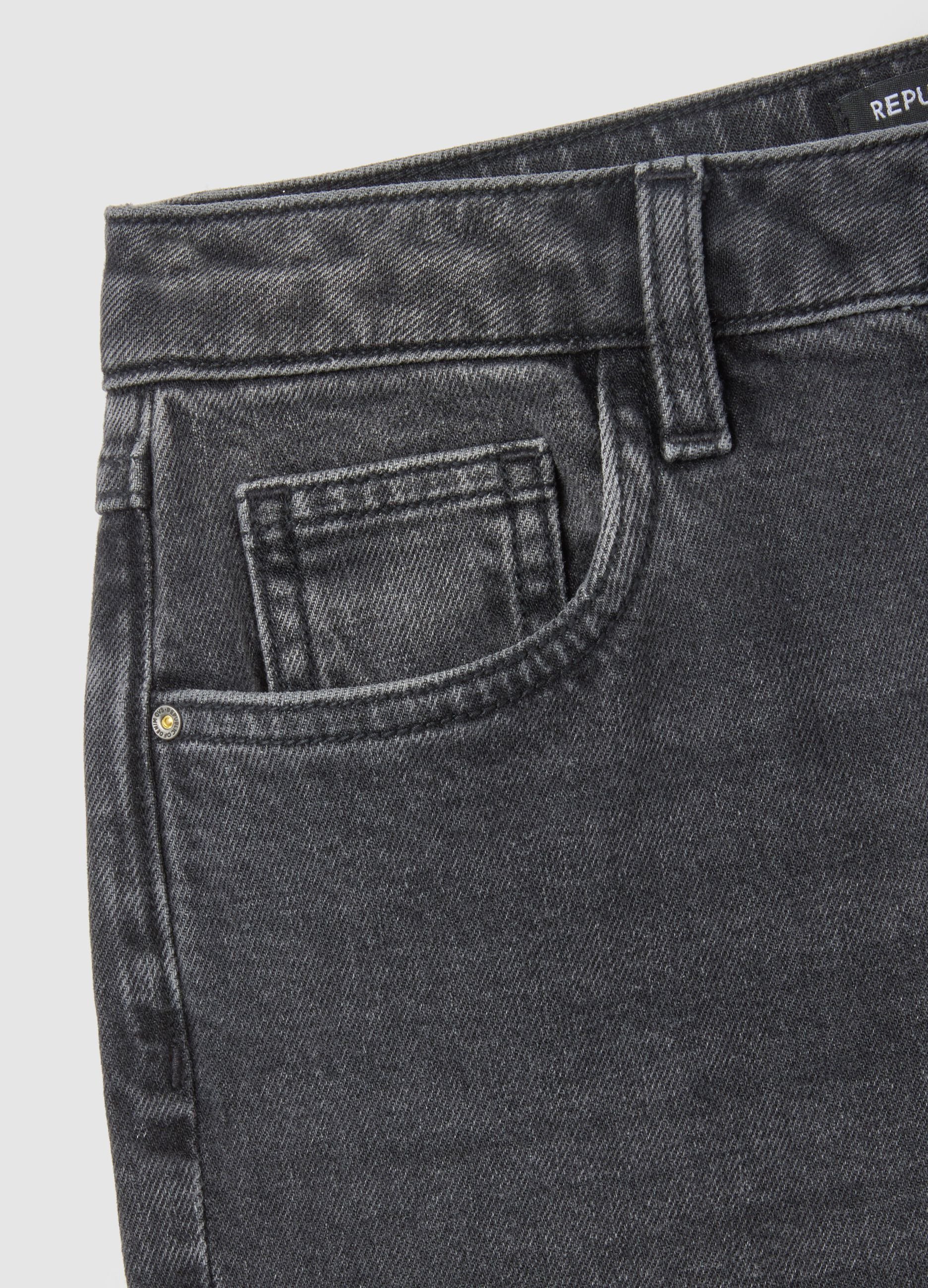 Jeans in cotone elasticizzato grigio flare
