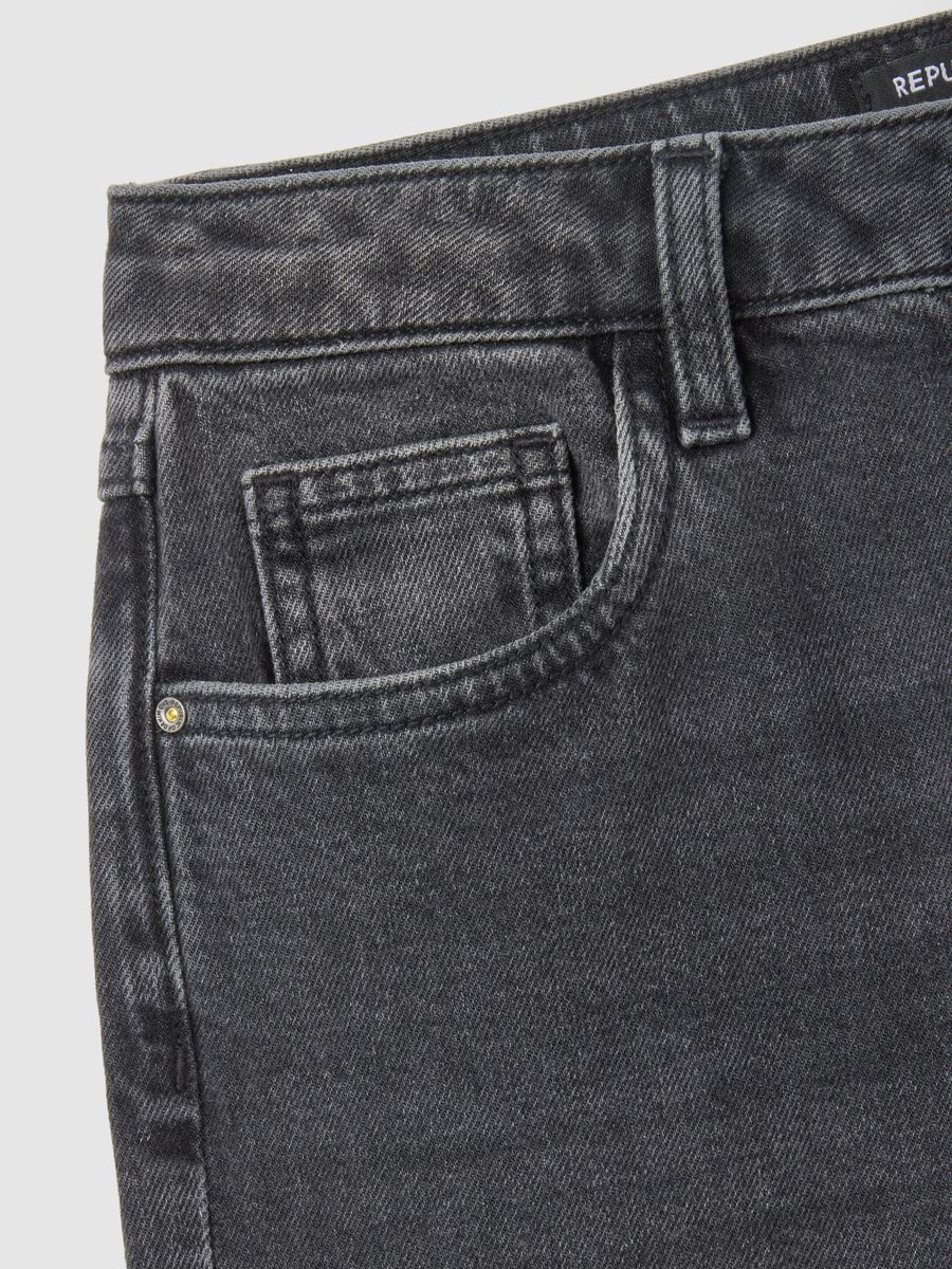 Grey stretch cotton flare jeans_5