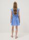 Light blue pure cotton regular-fit dress with V-neck and tie fastening_2