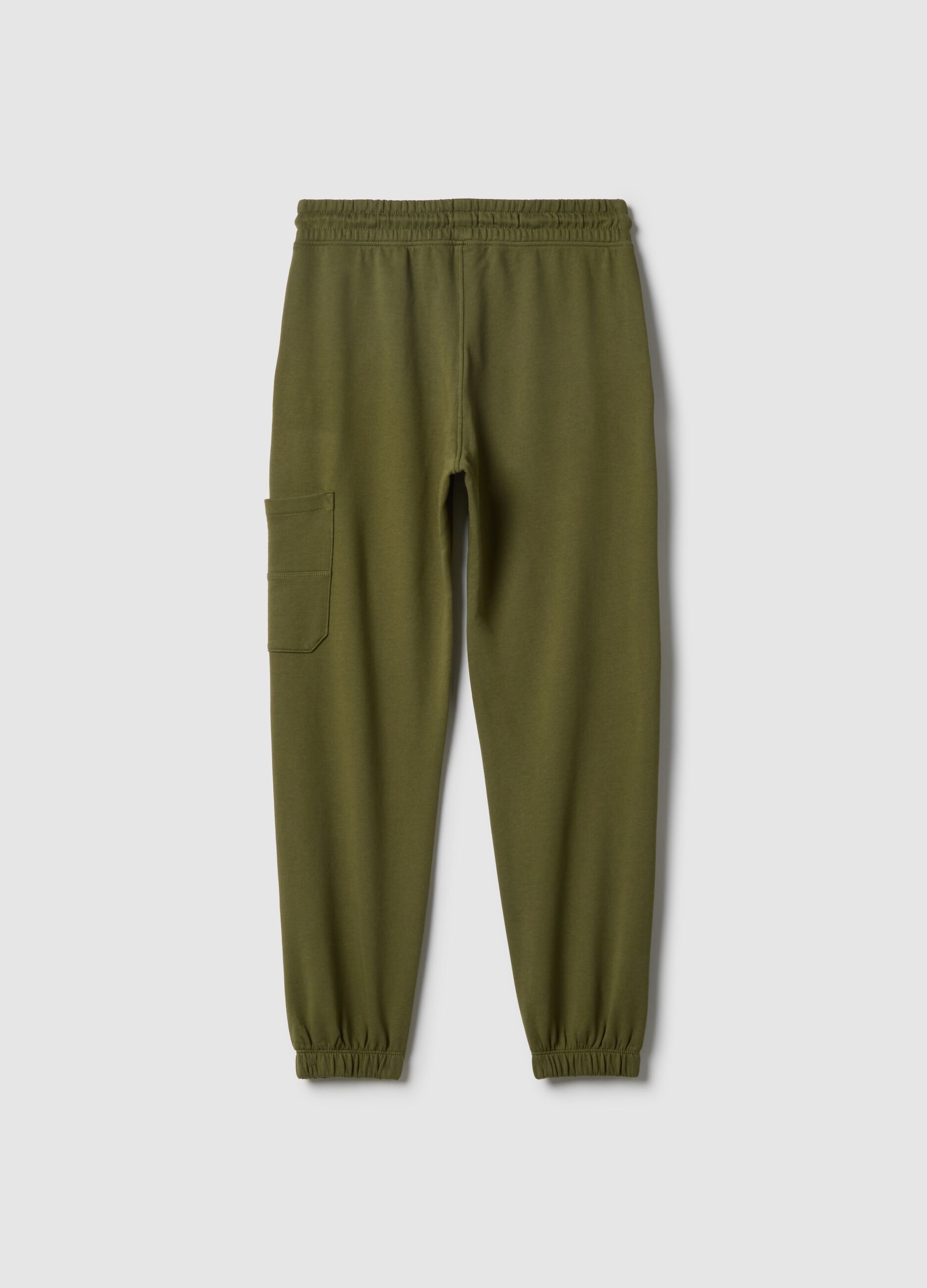 Boys' green pure cotton jogger trousers regular fit