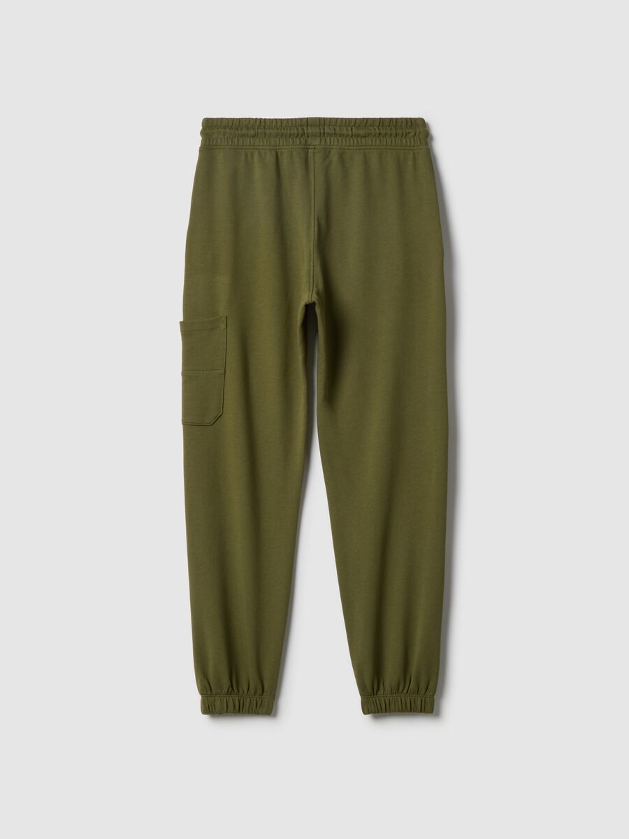 Boys' green pure cotton jogger trousers regular fit_4