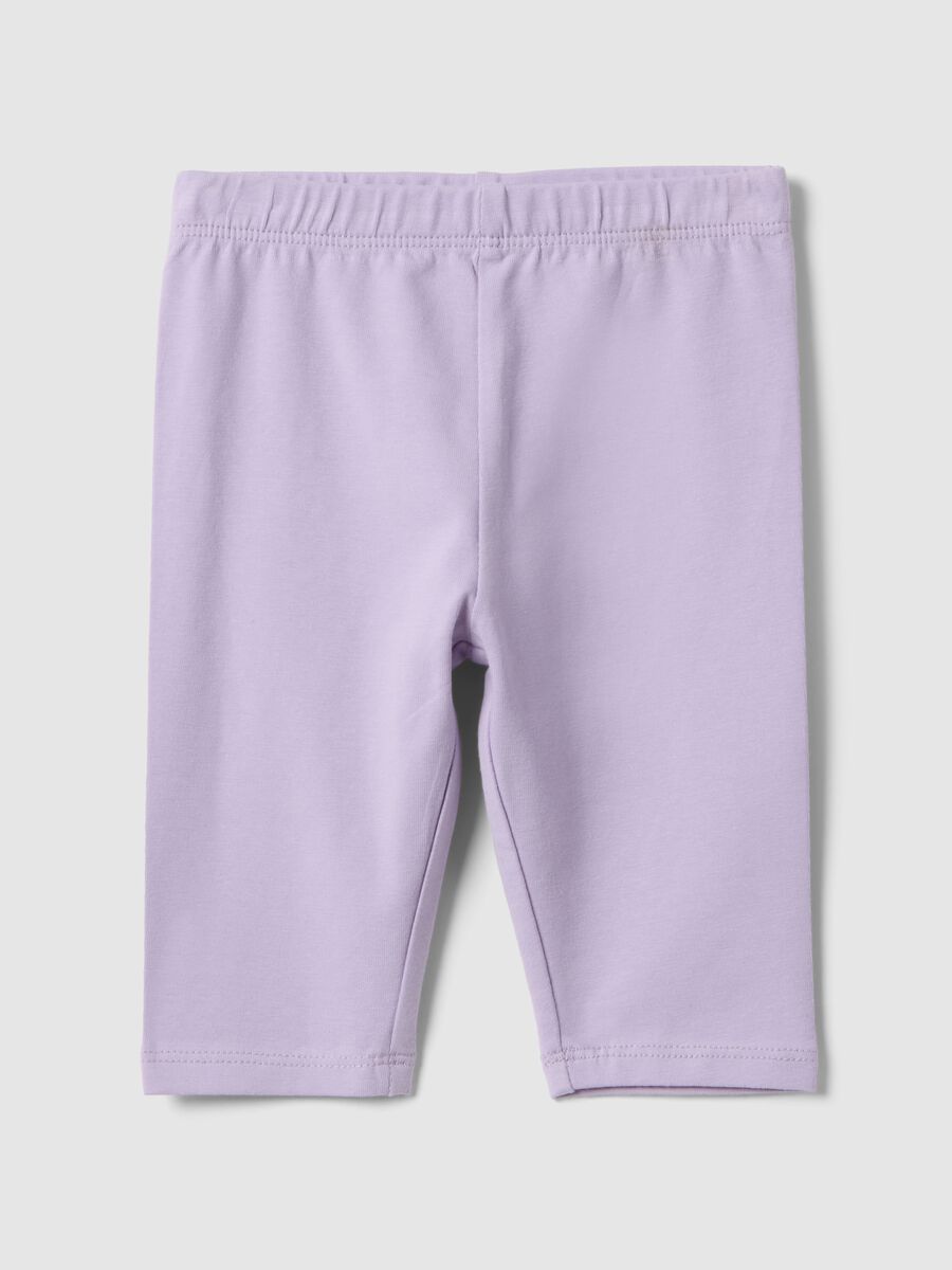 Girls' purple stretch cotton leggings with skinny fit_0
