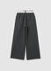 Girls' grey regular fit trousers with white belt_1